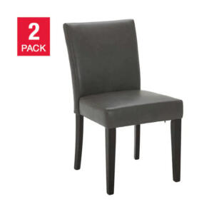 Gilmancreek Furniture- Grey Bonded Leather Chair (2Pk)